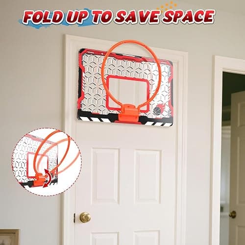 EagleStone Mini Basketball Hoop for Door & Wall, Foldable Rim with 3 Balls and Pump, Indoor Basketball Toy Game Set for Kids Adults, Bedroom Office Sports Gift thumbnail 5