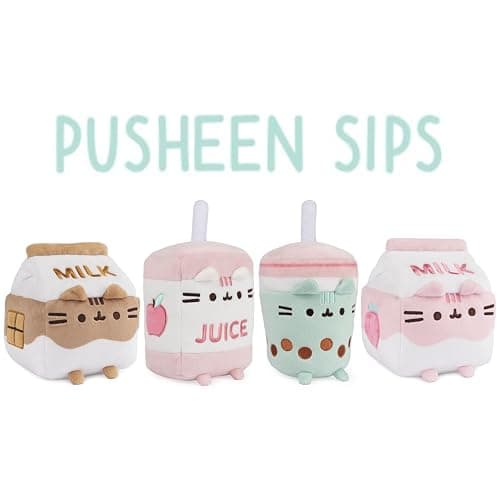 GUND Pusheen Strawberry Milk Plush Cat Stuffed Animal for Ages 8 and Up, Pink/White, 6” thumbnail 7