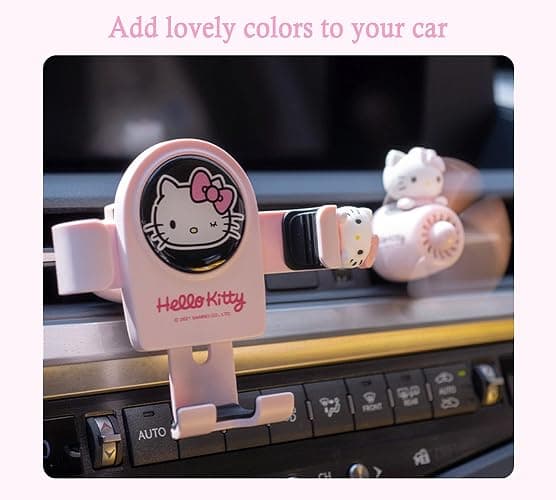 WIEEZN Cute Phone Mount for Car, Pink Cat Air Vent Clip Car Phone Holder Mount Fit for All Cell Phone, Pretty Car Accessories for Women and Girls thumbnail 2