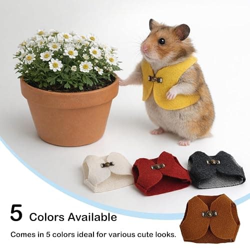 Hamster Clothes Small Animal Outfit Button-Up Vest Warm Winter Sweatshirt Ferret Costume Accessories for Halloween Party Cosplay Photoshoot – Suitable for Ferret Rabbit Guinea Pig Squirrel（Brown） thumbnail 6