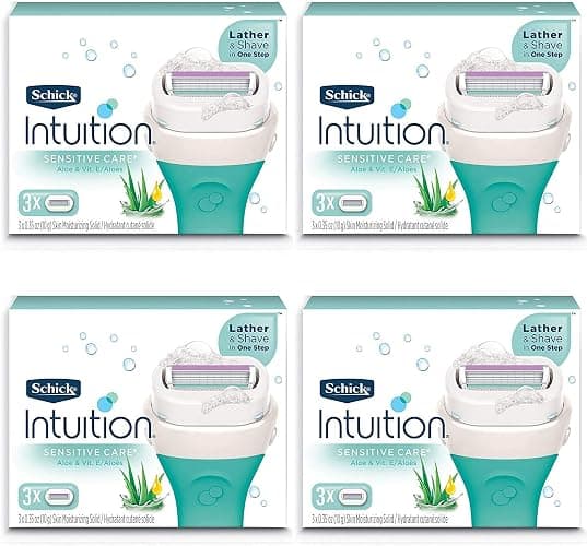 Schick Intuition Pure Nourishment Womens Razor Refills with Coconut Milk and Almond Oil, 3 Count (Pack of 4) - Image 1