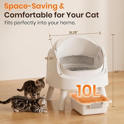 Self Cleaning Litter Box, Self Cleaning Cat Litter Box, Open-Top Design | No app or Wi-Fi needed—plug in this self cleaning cat litter box, press the power button, and spend less time scooping thumbnail 6