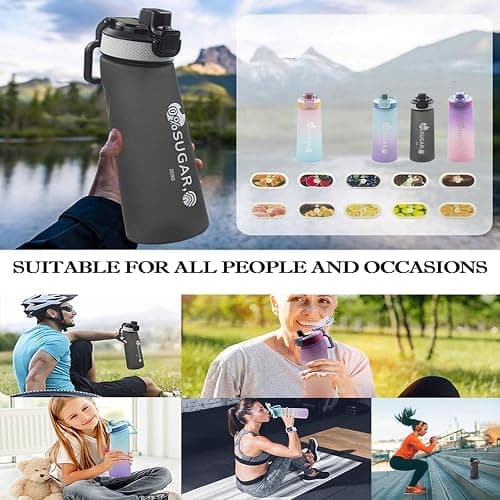 Botella de agua deportiva de 700 ml con cápsulas de 14 sabores Material Tritan resistente a altas temperaturas Sabor natural de frutas extraído asegura agua segura y sabrosa thumbnail 5