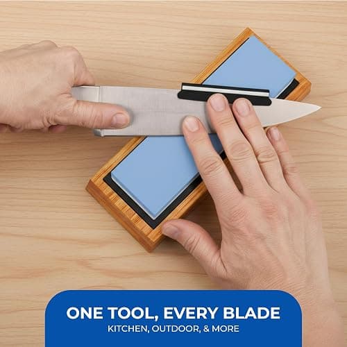 Sharp Pebble Premium Whetstone Knife Sharpening Stone 2 Side Grit 1000/6000 Waterstone- Whetstone Knife Sharpener- NonSlip Bamboo Base & Angle Guide thumbnail 7