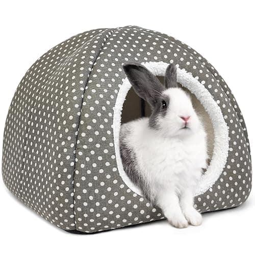 Tierecare Rabbit Hideout Large Bunny Bed Washable Rabbit House | Fleece Hiding Hut for Indoor Bunnies Guinea Pigs, Small Animal Hideaway - Image 1