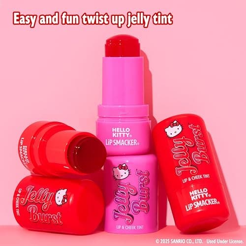 Lip Smacker Hello Kitty So Jelly Lip & Cheek Tint, Moisturizing Sheer & Buildable Color, Fun Bouncy Jelly Texture, Sweet Cherry Flavor - Cherry - Cherry thumbnail 3