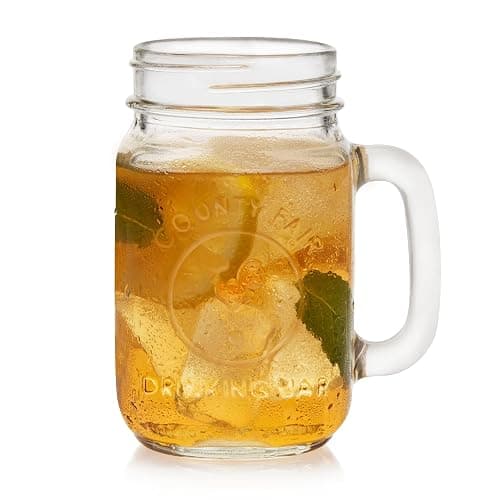 Libbey County Fair Glass Drinking Jars, 16.5-ounce, Set of 12 - Image 1