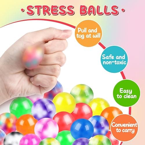 BESNEL 160 Pack Stress Balls for Adults, Bulk Squishy Ball, Stress Balls Set, Anti-Anxiety Easter Stress Relief Fidget Balls thumbnail 3
