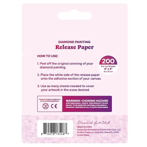 DIAMOND ART CLUB 200-Piece Premium Diamond Painting Release Paper Pack, Multiuse Painting Paper, Precut Cover Replacements, 4" x 4" (10 cm x 10 cm) thumbnail 3