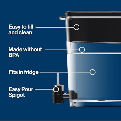 Brita Water Dispenser, UltraMax Elite Filter, Removes 99% of Lead, Includes 1 Filter, 27-Cup Capacity, Black thumbnail 4