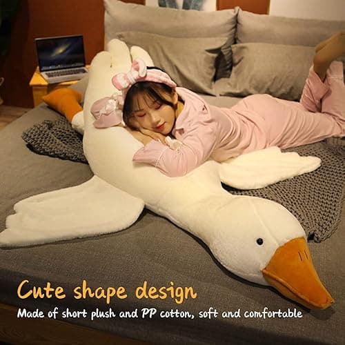 Juguete de Peluche de Ganso, Animal de Peluche de Ganso Gigante, Lindo Pato, Cisne Blanco, Almohada de Felpa, Almohada para Abrazar, Regalo para Niños y Amigos o Familiares (50cm) thumbnail 8