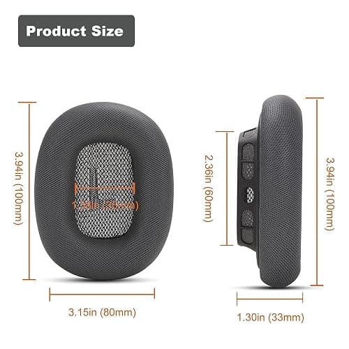 Earrock Ear Cushions Replacement for AirPods Max Headphones,Protein Leather Covered Earpads with Memory Foam and Magnet (Space Gray) thumbnail 5