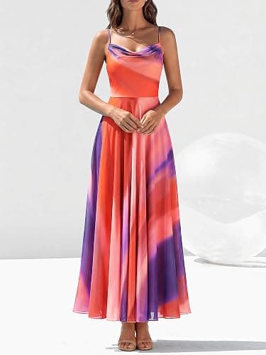 BTFBM Women Summer Floral Maxi Dresses Elegant Spaghetti Strap Dress Printed Party Dress Beach Long Dresses thumbnail 4