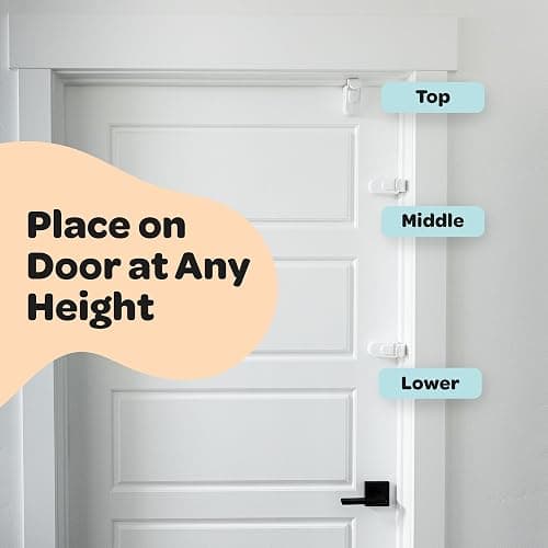 Huglock - The Snap-On Door Lock Kids Can't Reach or Defeat - No Tools or Adhesives Required - Works With Door Knob, Lever or Handle - Childproof Safety Locks are Toddler, Baby and Child Proof (1 Pack) thumbnail 4