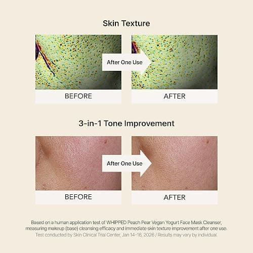 Whipped Korean Skincare Face Wash, Doubles as a Face Mask, Peach Pear, Hydrating Vegan Facial Cleanser, Gentle Exfoliating Care with Micro Powder, Lactic Acid (AHA), Niacinamide, Hyaluronic Acid thumbnail 3