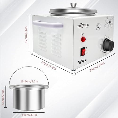 Professional Waxing Kit Wax Warmer Single Pot Wax Heater Machine for Hair Removal, Large Waxing Pot with Non-Stick Easy Clean Pot, 50 Sticks & 20 Collar, for Spa Salon Beauty Esthetician Home(White) thumbnail 5
