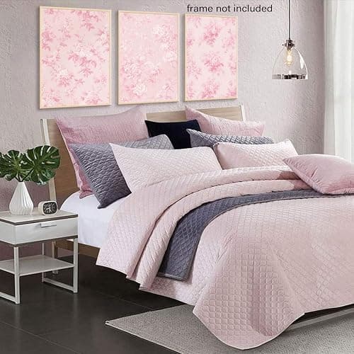 LYPHNX Pink Chinoiserie Flower Poster Wall Art light Pink Love Shack Fancy Canvas Decor Paintings Set of 3 Blush Pink Painting Pictures Home Decor for bedroom Living room Bathroom 12"x16" Unframed thumbnail 2