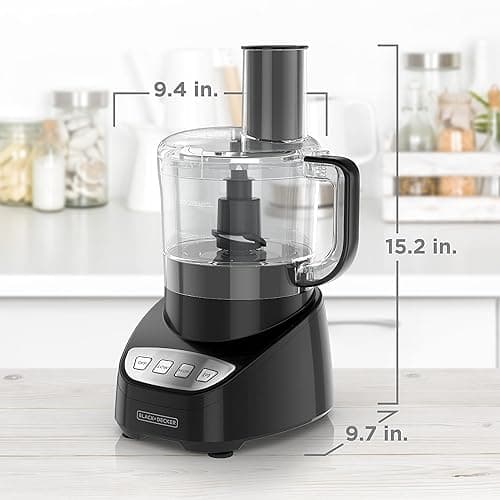 BLACK+DECKER Food Processor and Vegetable Chopper, Stainless Steel Blade, 8-Cup Capacity, 450W Power with Attachments to Grate, Shred, Slice, Mince, Grind, and Puree thumbnail 4