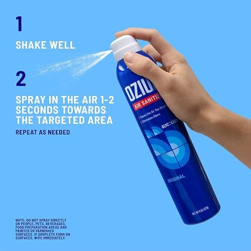 Ozium 8 Oz. Air Sanitizer & Odor Eliminator for Homes, Cars, Offices and More, Vanilla Scent, Pack of 1 thumbnail 5