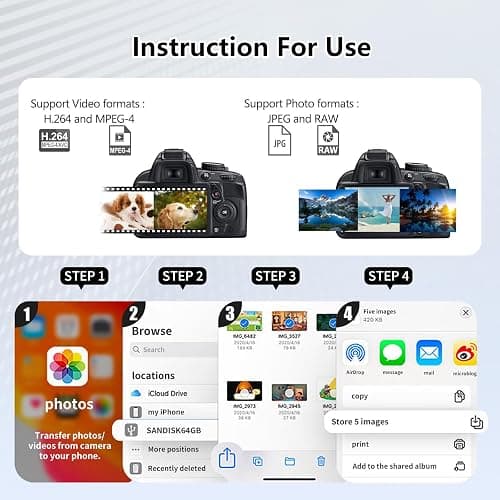SD Card Reader for iPhone17/16/15,Support SD, Micro SD | USB C Memory Card Reader,Digital Camera Adapter to MacBook/USB-C Laptop thumbnail 8