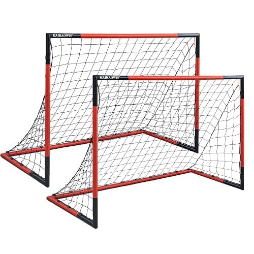 KAIHAOWIN Soccer Goal 3'x2.5'|6'x4'|8'x6'|10'x6.6'-Steel Frame Goal Post All Weather Soccer Net-Quick Assembly Training Sports Soccer Goals for Backyard Indoor Outdoor-Heavy Duty Metal Soccer Goals - Image 1