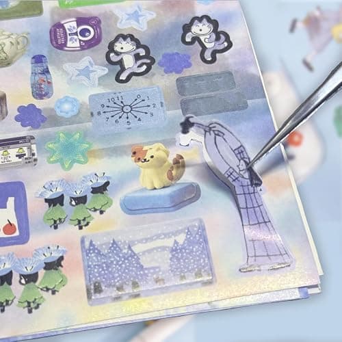 20 Sheets INS Style Cute Cartoon Sticker Book – Kawaii Stickers for Journaling Junk Journal Scrapbooking Planner DIY Crafts Teens thumbnail 4