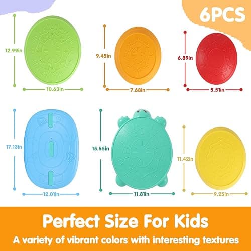 HAPATOYS Balance Board & Stepping Stones for Kids - 2-in-1 No-Slip Turtle Stepping Stones and Balance Board for Toddler Balance & Obstacle Course, for 3 4 5 6 Year Old Kid Indoor & Outdoor Play thumbnail 2