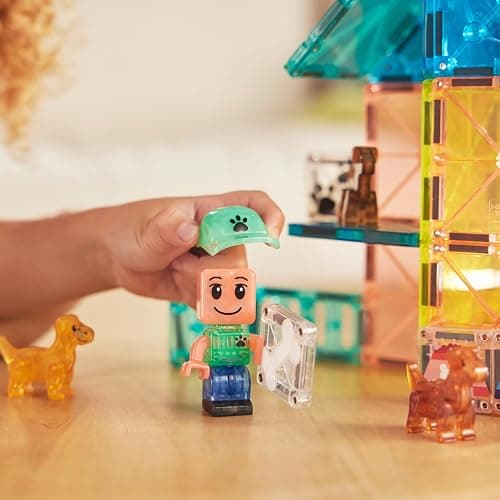 MAGNA-TILES Puppy Park 27-Piece Magnetic Construction Set, The Original Magnetic Building Brand thumbnail 5