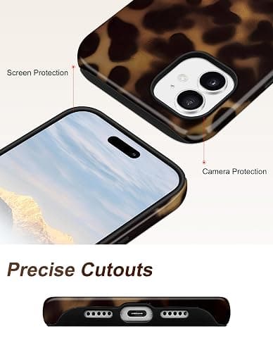 Jusy Compatible with MagSafe Brown Tortoise Shell Print Phone Case for iPhone 11, Amber Trendy Luxury Magnetic Soft TPU and Hard PC Protective Phone Cover for Women Girls - Tortoise Shell thumbnail 5