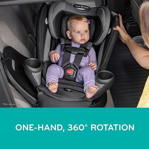 Evenflo Revolve360 Extend Convertible Car Seat with 360 Degree Rotation, Extended Rear-Facing, Forward-Facing, Booster Mode, and Secure Latch Install, Revere Gray thumbnail 2