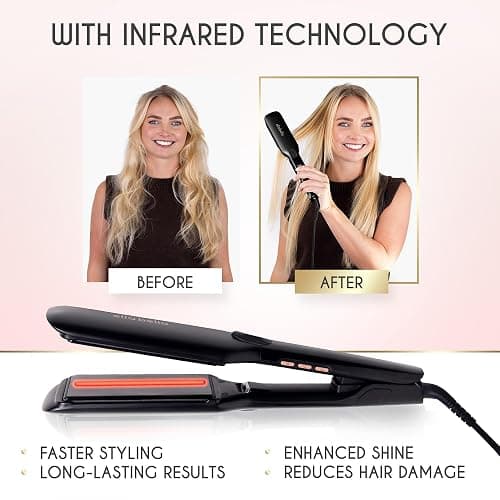 ELLA BELLA® Titanium Flat Iron Hair Straightener (with Infrared) • Professional Straightening Iron • Digital Display to Accurately Control Temperature • As Featured in Good Housekeeping thumbnail 5