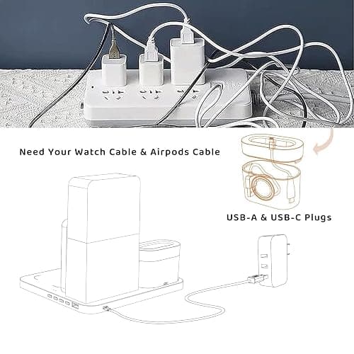 Wireless Charging Station, iPhone 3 in 1 Fast 15W Wireless Charger with Alarm Clock and Night Light, Charging Dock for iPhone 12/13/14/15/16 Pro/Pro Max, Samsung, AirPods - GREEN thumbnail 5