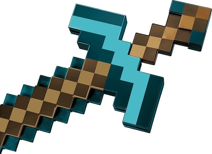 Mattel Minecraft Transforming Diamond Sword & Pick-Axe Kid-Sized 2-in-1 Toy Accessory for Role-Play & Costumes (Amazon Exclusive) thumbnail 2