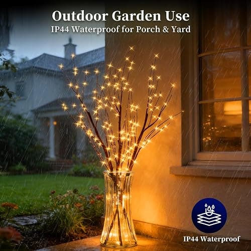 Lighted Brown Branches Lights Plug in with Timer 33IN 180 LED Lights, Twinkling Light Up Tree, DIY Flexible Willow Branches for Christmas Room Vase Decoration,Bedroom, Wedding, Party(Vase Excluded) thumbnail 6