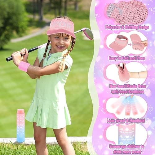 Oisacirg Sports Purse with Sun Hat, Pretend Play Toys for Girls Ages 3-8 | Tote Handbag, Water Bottle, Toy Phone and Watch, Pretend Makeup, Scarf for Role Play, Birthday Gifts, Mom-Daughter Bonding thumbnail 3