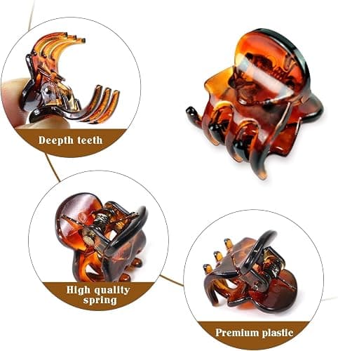 30PCS Mini Hair Clips Small Hair Claws Mini Claw Hair Clips for women with Storage box Non-slip Hair Catch for Women Girl's Hair Black and Brown thumbnail 4