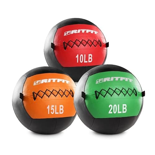 RitFit Medicine Ball / weight ball / Soft Medicine Ball / Wall Medicine Ball / Soft Wall Ball / Wall Ball set/ Medicine Balls for Exercise and Conditioning Workouts, Fitness Gym Equipment for Core Training and Cross Training (5/10/15/20/25/30 lbs) - Image 1