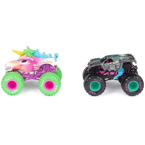 Monster Jam, Official Nitro Neon, Sparkle Smash Vs. Max-D, 1:64 Scale Die-Cast Monster Trucks, Kids Toys for Boys Ages 3 and up thumbnail 9