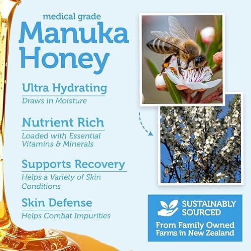 Manuka Honey Exfoliating Face Scrub – Gentle Microdermabrasion Face Exfoliator to Help Smooth, Soften & Balance with Moisturizing Organic Superfoods 2oz thumbnail 6