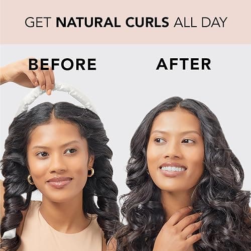 Kitsch Satin Heatless Hair Curler Set - Heatless Curls Overnight, Hair Rollers for Soft Curls & Frizz-Free Styling, No Heat Curlers To Sleep in, Curling Rod Headband with 2 Scrunchies - Ivory - 05 Ivory thumbnail 4