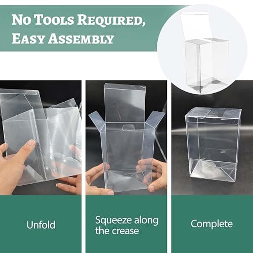 100 Pack Clear Protectors Case Compatible with Funko Pop Protector Case for 4 Inch Figures Collectibles Heavy Duty Crystal Plastic Protector Cases with Protective Film Locking Tabs Auto-Lock Bottom thumbnail 6