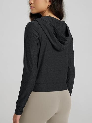 ODODOS Women's Full-Zip Cropped Hoodie - odSTRATUM Tech Ultra Soft UPF 50+ Hooded Jacket with Pockets thumbnail 2