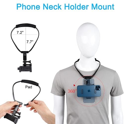 Pellking POV/Vlog Smartphone Head Strap Mount Selfie Neck Holder Mount Kit,Compatible with iPhone Samsung Smartphones,Hero 9, 8, 7, 6, 5, 4, 3, 2, 1, DJI Osmo Action… thumbnail 2