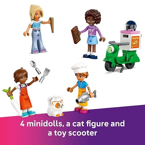 LEGO Friends Restaurant and Cooking School Toy Building Set - Restaurant Pretend Play Set for Kids, Girls and Boys, Ages 8+ - with 4 Minidolls, Cat Figure, and Scooter - Gift Idea for Birthday - 42655 thumbnail 6