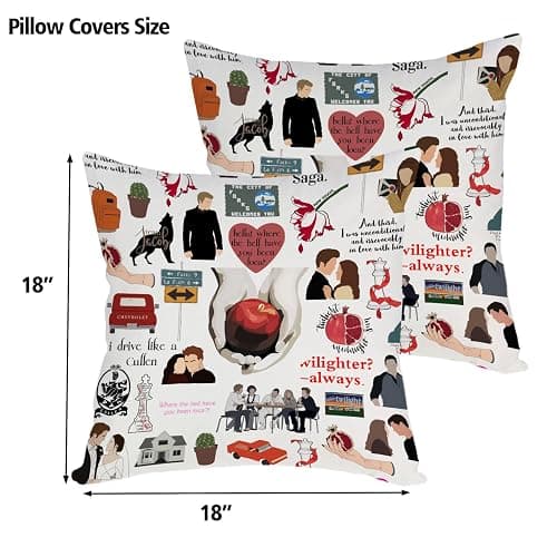 RBAFAO Movie Inspired Gifts Edward Girl Gift Forks Washington Gift Vampire Lover Pillow Cover City of Forks Gifts, Pillow Covers Cushion Cover Sofa Home Decor thumbnail 3