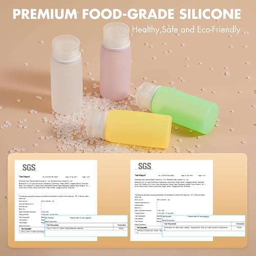Muslish 21 Pack Leak Proof Silicone Travel Bottles Set, TSA Approved Containers for Toiletries, Travel Size Accessories and Shampoo Conditioner Bottles with Toiletry Bag (BPA Free) thumbnail 3
