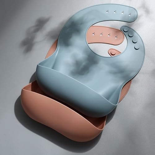 Eascrozn Silicone Bibs for Babies Toddler Set of 3, BPA Free, Soft Adjustable Waterproof Bibs for Feeding Essentials thumbnail 6
