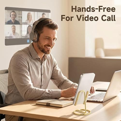 Bruislard Gold Handy Ständer Tisch Edelstahl Universal Händyhalterungen | Handyhalter Schreibtisch, Mobile Halterung, Tabletständer, schreibtisch zubehör, für alle Mobiltelefone und Tablets thumbnail 3