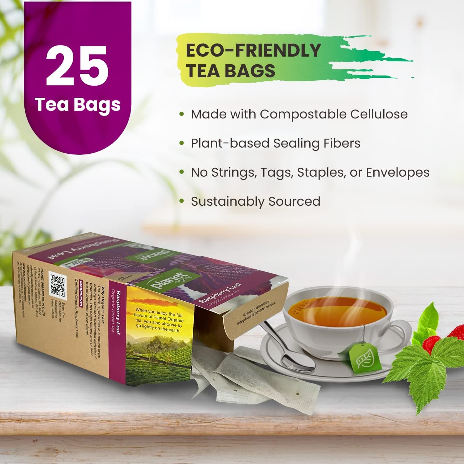 Planet Organic Raspberry Leaf 25 Tea Bags thumbnail 5