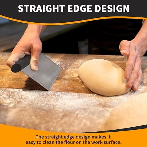 ALLTOP Bench Scraper & Chopper for Kitchen - Ideal Baking Essential Utensil,Stainless Steel Pastry/Dough/Food Cutter Tool for Cake Pizza Bread,Cooking - 1 Pack,Black thumbnail 5